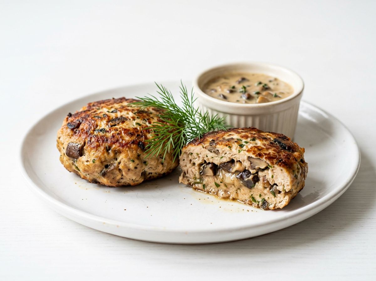 Куриные котлеты с грибами