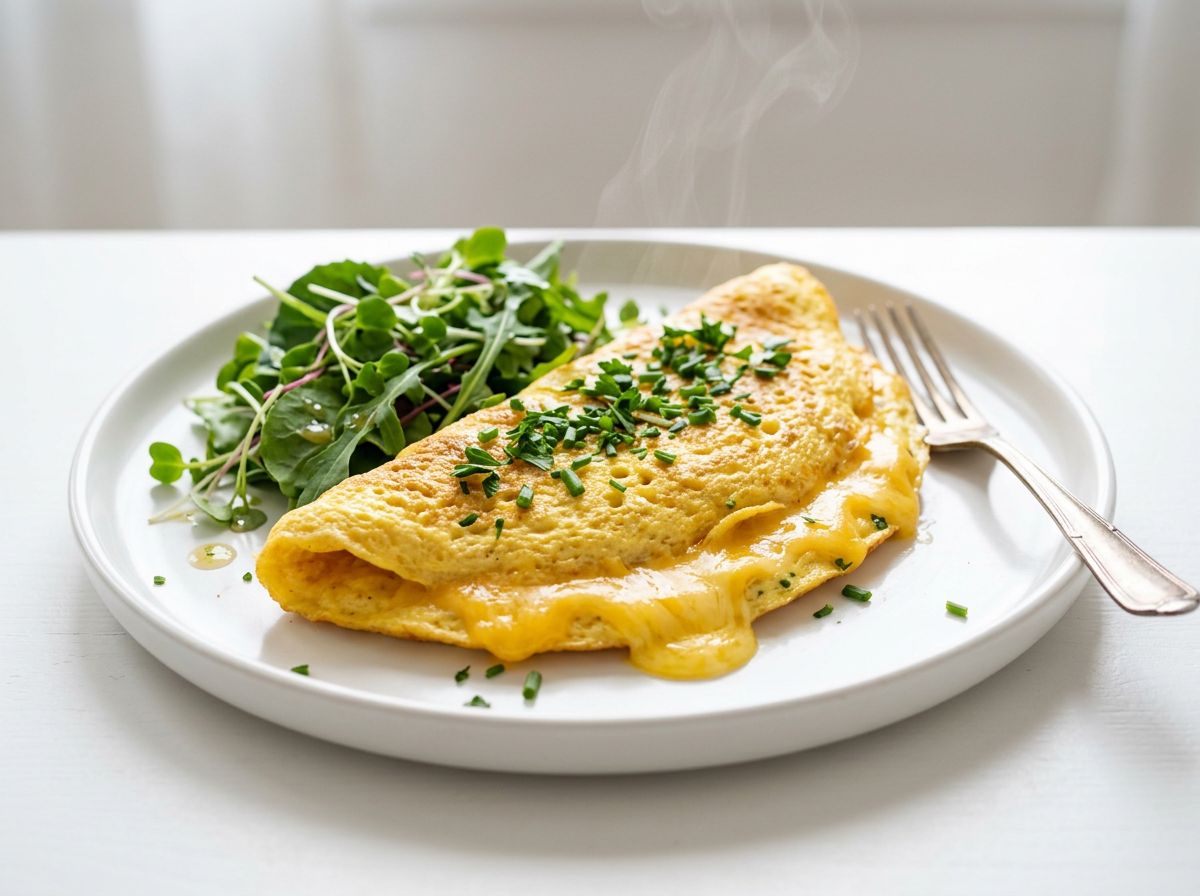 Омлет с сыром и зеленью