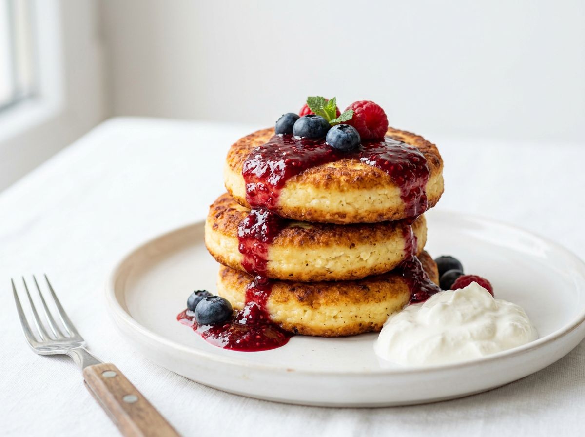 Сырники с ягодным соусом